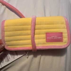 Daisy Marc Jacobs Yellow & Pink Quilted Velvet Wristlet
